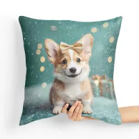 Poduszka Corgi Mały - Poduszka Dekoracyjna Tył poduszki: - Czerwony