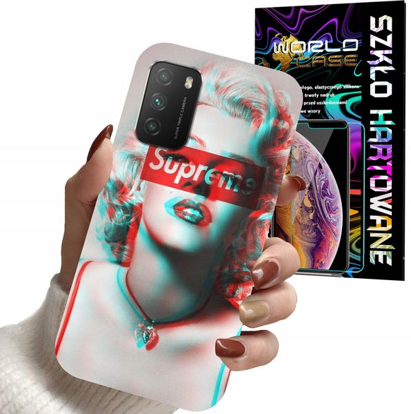 ETUI DO XIAOMI POCO M3 - Monroe MODNE KOBIECE WZORY + SZKŁO zdjęcie 1