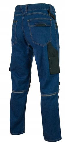 SPODNIE ROBOCZE JEANS STRETCH elastyczne MOCNE dużo kieszeni na Arena.pl
