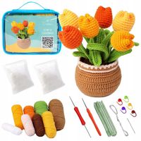 Zestaw do szydełkowania szydełka włóczka znaczniki instrukcja video tulipan