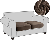 2x POKROWIEC NA SIEDZISKO OPARCIE WELUR BRĄZOWY