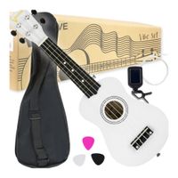 Ukulele sopranowe do nauki gry dla dzieci białe + stroik pokrowiec kostki