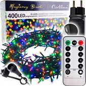 LAMPKI CHOINKOWE 400 LED TIMER STEROWANIE PILOTEM PROGRAMY TIMER ZEWNĘTRZNE