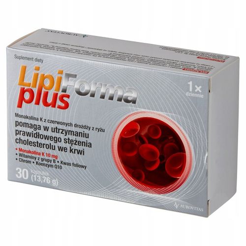 LipiForma Plus Koenzym Q10, Monakolina K, Czosnek 30 Kapsułek na Arena.pl