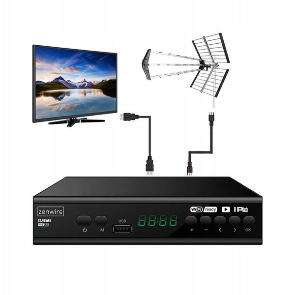 Tuner Dekoder Satelitarny DVB-T2 HEVC H.265 Full HD Telewizji zdjęcie 11