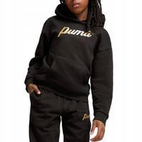 BLUZA JUNIORSKA ESS+ SCRIPT METALLIC HOODIE JR PUMA 140cm