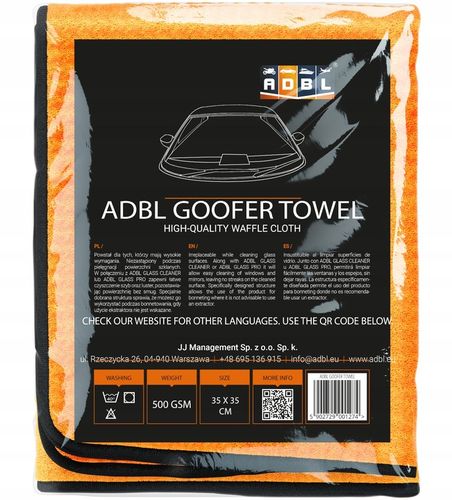 ADBL Goofer Towel Mikrofibra Waflowa Do Czyszczenia Szyb W Aucie 35x35 cm na Arena.pl