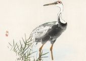 Plakat 29,7x21cm Crane, Kōno Bairei Japoński Vintage do Salonu