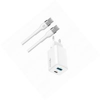 Szybka ładowarka GaN 45W 2 wejścia USB i USB-C z kablem do Doogee S68 Pro