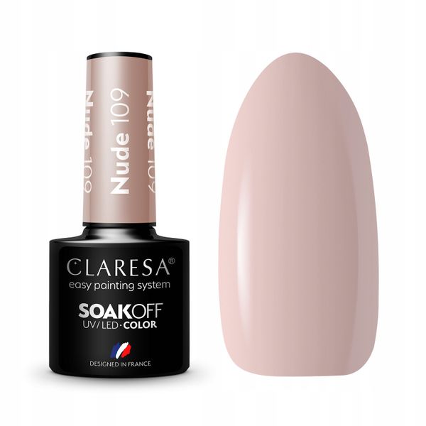 CLARESA Lakier hybrydowy NUDE 109 - 5g zdjęcie 1