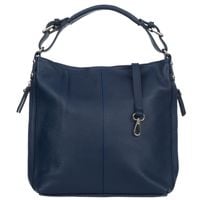 VERA PELLE torebka skórzana elegancka worek z paskiem V566 granatowa