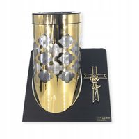 SOLARNY ZNICZ LED NAGROBNY ZŁOTY WYTRZYMAŁY WIECZNA LAMPKA PARIS 23CM