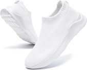 Buty sportowe damskie wsuwane do biegania oddychające białe siatka 41