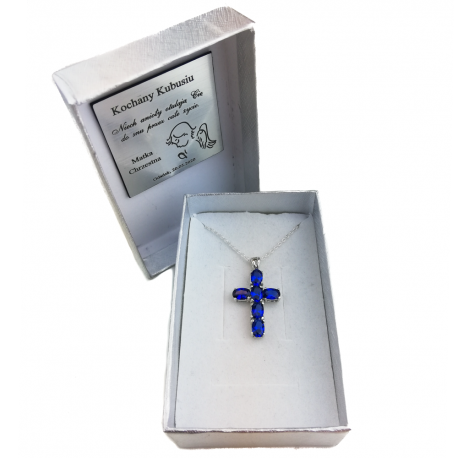 SREBRNY KRZYŻYK OZDOBNY Z CYRKONIAMI SREBRO PRÓBY 925 DOSTĘPNY W RÓŻNYCH KOLORACH zdjęcie 7