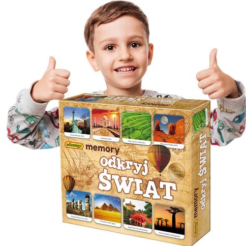 Gra planszowa ODKRYJ ŚWIAT MEMORY Adamigo + ołówek na Arena.pl