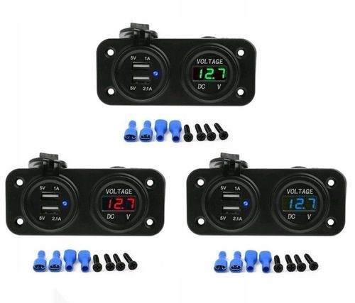 SAMOCHÓD WOLTOMIERZ ŁADOWARKA 2x USB 2A PANEL 2w1 na Arena.pl