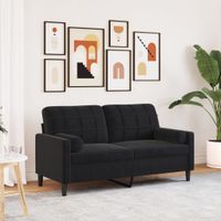 2-osobowa sofa z poduszkami, czarna, 140 cm, aksamit