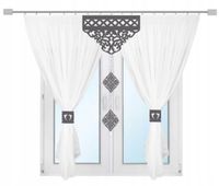 Firana nowoczesna K18 salon sypialnia lambrekin AŻUR glamur 300x150