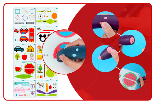 długopis drukarka 3d pen bezpieczny zestaw + wzory niebieski na Arena.pl