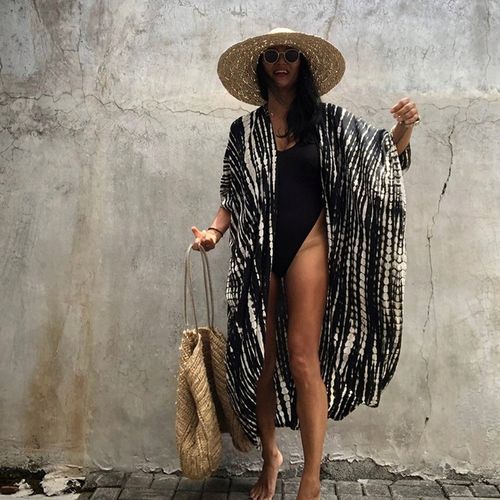 PAREO na plażę ZWIEWNA sukienka długa narzutka LETNIA tunika damska BOHO na Arena.pl