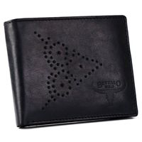 Skorzany portfel meski ze zdobionym frontem