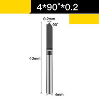 Frez do grawerowania z powłoką 4 mm Rozmiar: 4 × 90° × 0.2