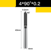 Frez do grawerowania z powłoką 4 mm Rozmiar: 4 × 90° × 0.2