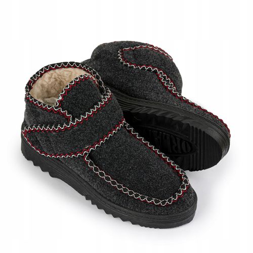 Bambosze Ocieplane Na Rzepę Filcowe Wysokie Kapcie na Arena.pl