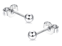 Delikatne srebrne kolczyki wkrętki gładkie kulki kuleczki 4mm balls srebro 925 SLBALL_4MM