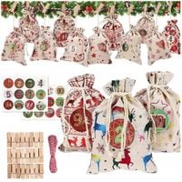 KALENDARZ ADWENTOWY DLA DZIECI DIY WORECZKI WISZĄCY PREZENTY SZNUREK ZESTAW