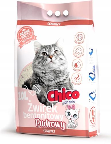 ŻWIREK BENTONITOWY KOTA COMPACT PUDROWY 10L CHICO na Arena.pl