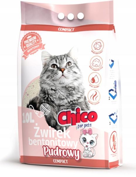 ŻWIREK BENTONITOWY KOTA COMPACT PUDROWY 10L CHICO zdjęcie 1