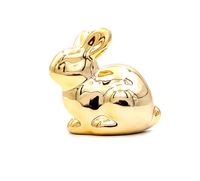 ZAJĄCZEK WIELKANOCNY ZŁOTY KRÓLICZEK DO STROIKA FIGURKA CERAIMCZNA