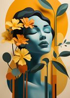 Plakat 25x35cm Kwiatowa Medytacja