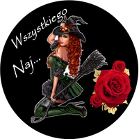 Opłatek na tort Wiedźma Czarownica Miotła Postać Kobieta Urodziny 18 30 40