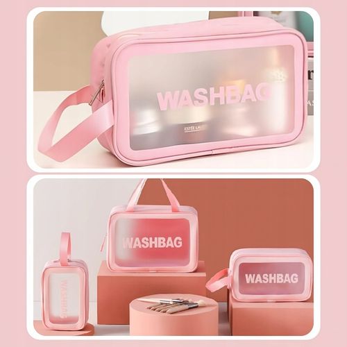 3x KOSMETYCZKA ZESTAW PODRÓŻNA TURYSTYCZNA PZEZROCZYSTA NA ZAMEK na Arena.pl