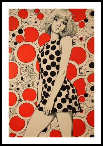 Plakat 40x60cm Czerwone Kropki na Arena.pl