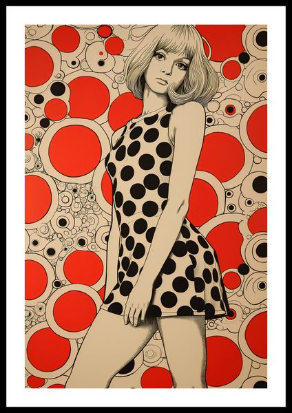 Plakat 40x60cm Czerwone Kropki zdjęcie 3