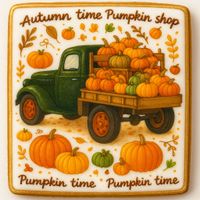 CIASTKO LUKROWANE GREEN BUS PUMPKIN ROZ.L PION JESIEŃ RĘCZNIE ROBIONE