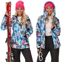 KOLOROWA ZIMOWA TALIOWANA KURTKA NARCIARSKA XL