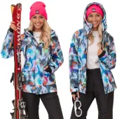 KOLOROWA ZIMOWA TALIOWANA KURTKA NARCIARSKA XL