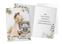 kartka z życzeniami karnet ślub auto