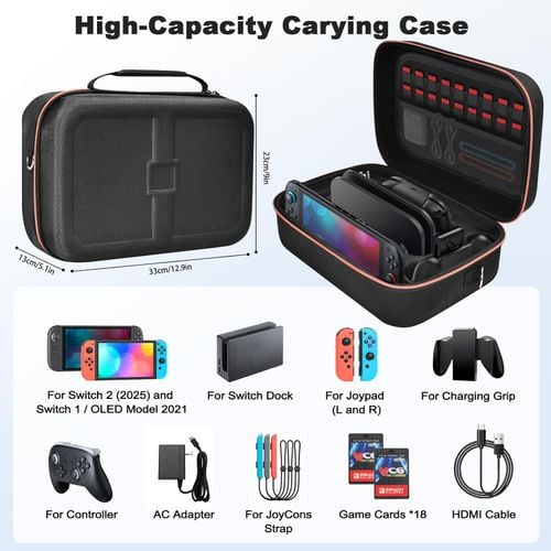 Etui Switch do konsoli Nintendo Switch 2/1/OLED, przenośna torba podróżna na Arena.pl