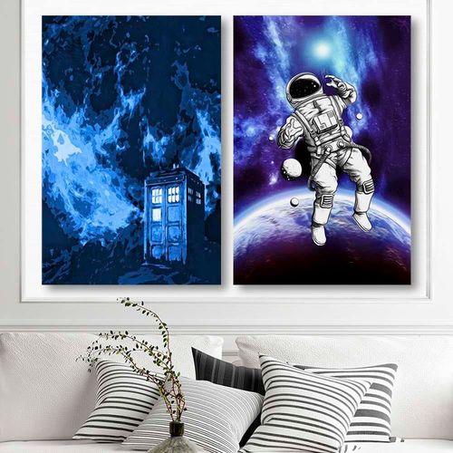 Deco Panel, Niebieski budynek 50x70 na Arena.pl