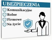 nadruk UV TABLICZKA reklamowa nierdzewna UBEZPIECZENIA DIBOND 40x30 cm
