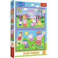 ND01_247668 PUZZLE 2x24 Peppa na placu zabaw 3443