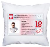 foto PODUSZKA jak dowód z zdjęciem prezent na 18