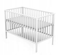 Białe Drewniane Łóżeczko Bobas Magda 120x60 cm