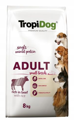 TROPIDOG Small Mini Beef 8kg Adult Wołowina dla małych ras na Arena.pl