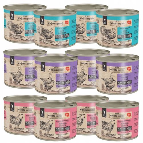 WIEJSKA ZAGRODA Karma mokra dla kota MIX Smaków 12 x 200g bezzbożowa na Arena.pl